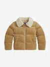 Ralph Lauren Girls Corduroy Puffer Jacket In Brown