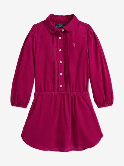 Ralph Lauren Babies' Girls Corduroy Shirt Dress In Red