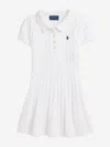 Ralph Lauren Girls Cotton Cable Knit Dress In White