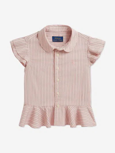 Ralph Lauren Kids'  Girls Cotton Dobby Blouse In Pink