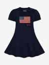 Ralph Lauren Girls Cotton Flag Dress In Black