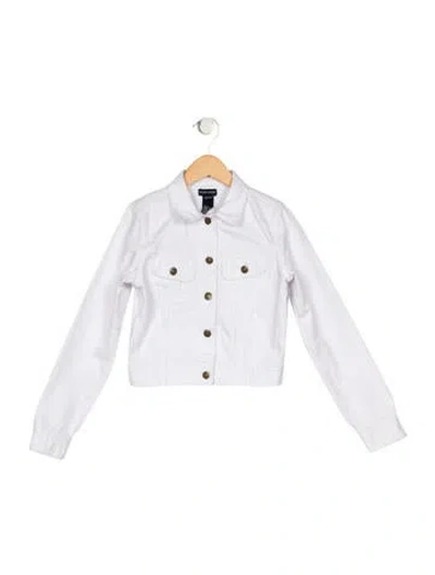 Pre-owned Ralph Lauren Kids' Girls' Denim Jacket In White