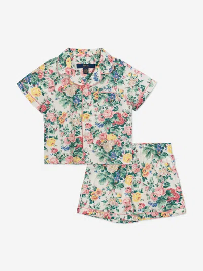 RALPH LAUREN RALPH LAUREN GIRLS FLORAL SHORT PYJAMAS SET