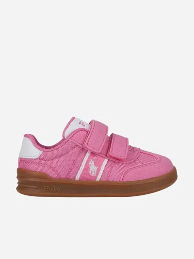 Ralph Lauren Kids' Girls Heritage Court Iii T-toe Ez Trainers In Pink