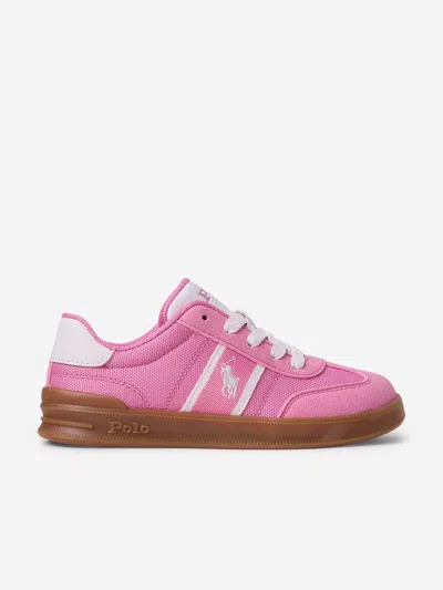 Ralph Lauren Kids' Girls Heritage Court Iii T-toe Trainers In Pink