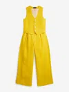 Ralph Lauren Girls Linen Trouser Set In Yellow