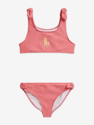 Ralph Lauren Kids'  Girls Logo Bikini In Pink