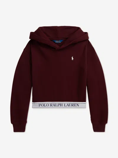 Ralph Lauren Kids'  Girls Logo Hoodie In Burgundy
