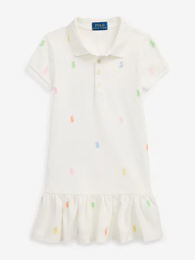 Ralph Lauren Babies'  Girls Logo Polo Dress In White