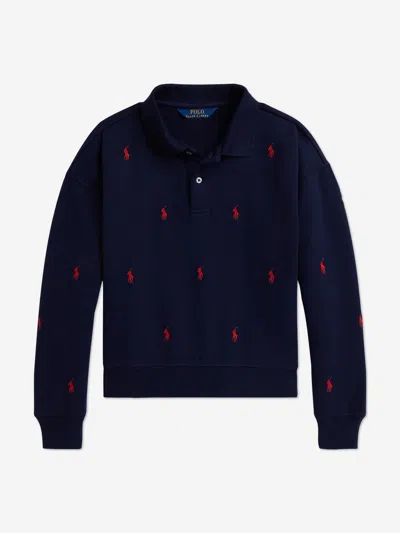 Ralph Lauren Kids'  Girls Logo Sweatahirt In Blue