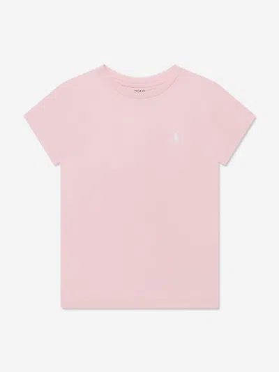 Ralph Lauren Kids' Girls Logo T-shirt In Pink