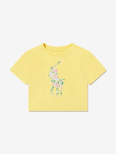 Ralph Lauren Kids' Girls Logo T-shirt In Yellow