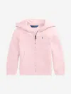Ralph Lauren Girls Logo Zip Up Top In Pink