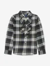 Polo Ralph Lauren Plaid-check Ruffled Cotton Shirt In Green