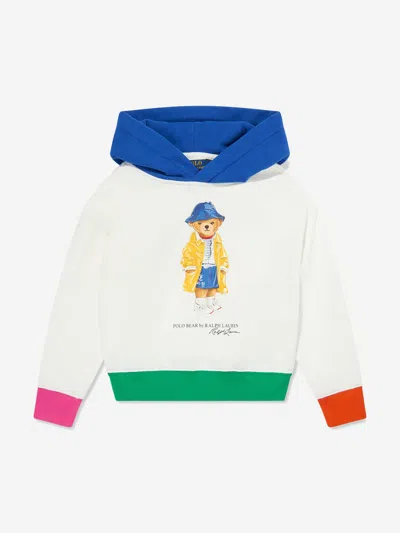 Ralph Lauren Kids'  Girls Polo Bear Hoodie In White