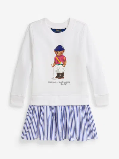 Ralph Lauren Babies'  Girls Polo Bear Sweater Dress In Multi