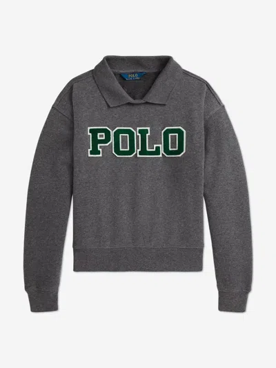 Ralph Lauren Kids'  Girls Polo Sweatshirt In Gray