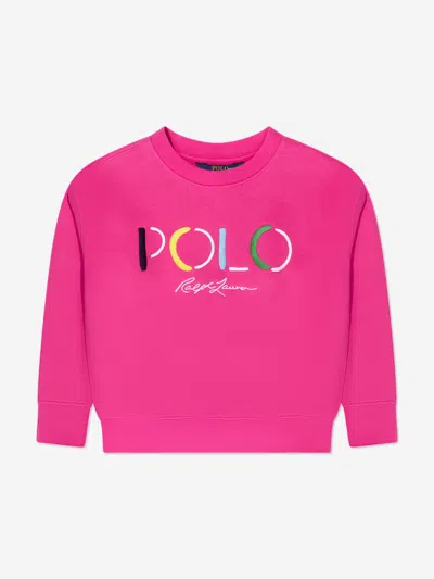 Ralph Lauren Kids' Girls Polo Sweatshirt In Pink