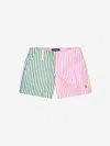 RALPH LAUREN GIRLS STRIPED COTTON SHORTS