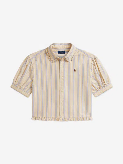 Ralph Lauren Kids'  Girls Striped Oxford Blouse In Neutral