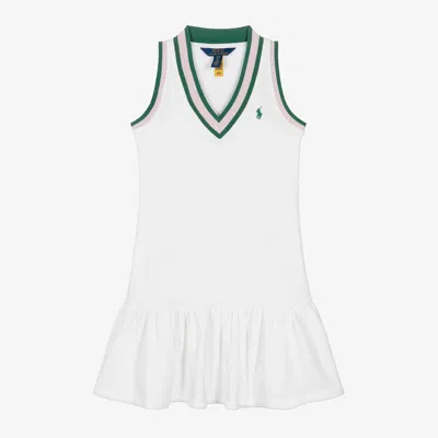 Ralph Lauren Kids' Girls White Cotton Tennis Dress