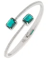 Ralph Lauren Glass Bypass Stone Cuff Bracelet In Silver-tone (also In Gold-tone) In Silver