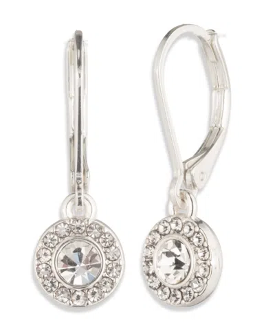 Ralph Lauren Glass Crystal Stone Pave Drop Earrings In Silver