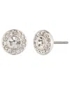 Ralph Lauren Glass Crystal Stone Pave Stud Earrings In Silver
