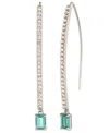 Ralph Lauren Glass Pave Stone Silver-tone Threader Earrings (also In Gold-tone) In Multi