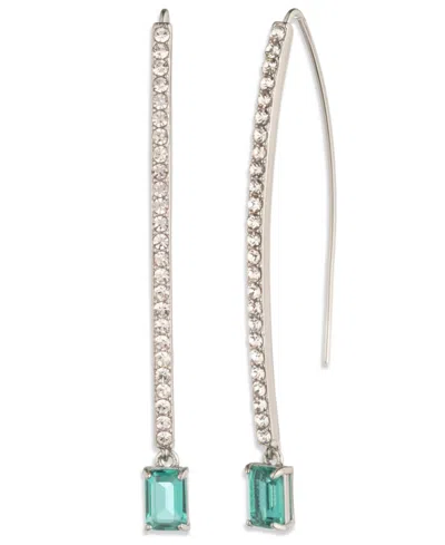 Ralph Lauren Glass Pave Stone Silver-tone Threader Earrings (also In Gold-tone) In Multi