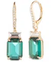 Ralph Lauren Glass Stone Drop Earrings In Green