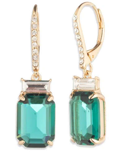 Ralph Lauren Glass Stone Drop Earrings In Green