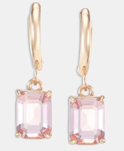 Ralph Lauren Glass Stone Drop Huggie Earrings In Gold