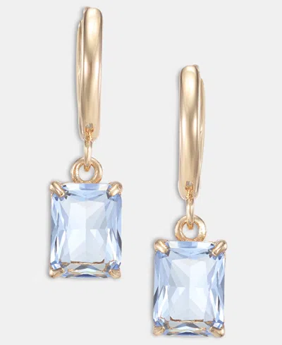 Ralph Lauren Glass Stone Drop Huggie Earrings In Blue