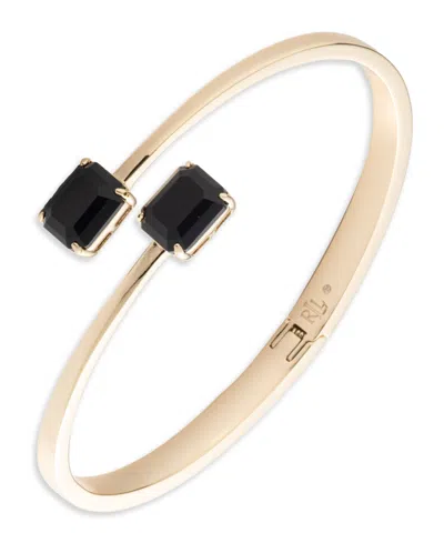 Ralph Lauren Glass Stone Gold-tone Jet Bypass Cuff Bracelet