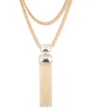Ralph Lauren Glass Stone Gold-tone Toggle Y Necklace In Gold