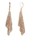 Ralph Lauren Glass Stone Mesh Double Drop Earrings In Gold