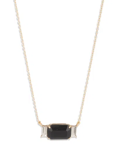 Ralph Lauren Glass Stone Pendant Necklace In Gold