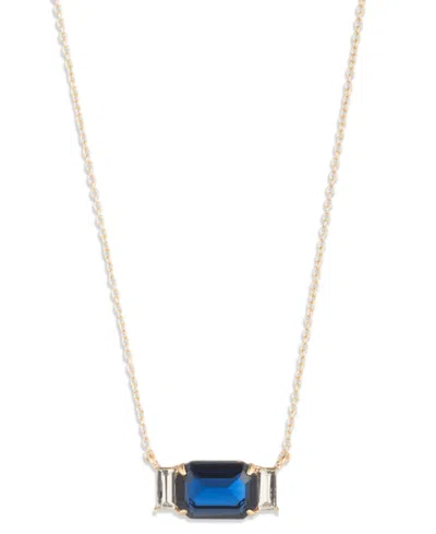 Ralph Lauren Glass Stone Pendant Necklace In Gold