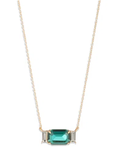 Ralph Lauren Glass Stone Pendant Necklace In Gold
