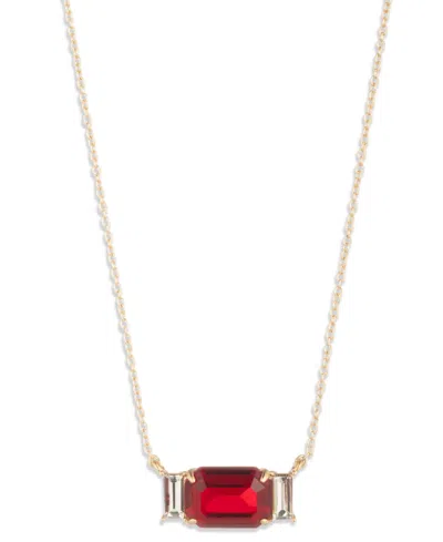 Ralph Lauren Glass Stone Pendant Necklace In Gold