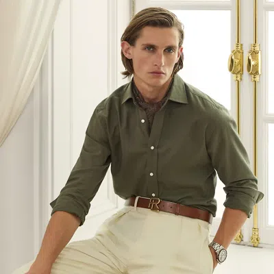 Ralph Lauren Glen Check Twill Shirt In Green