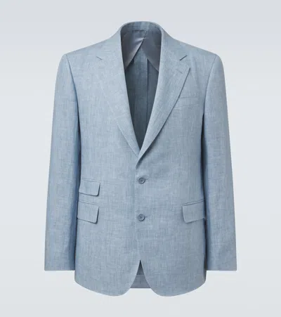Ralph Lauren Glen Linen-blend Blazer In Blue