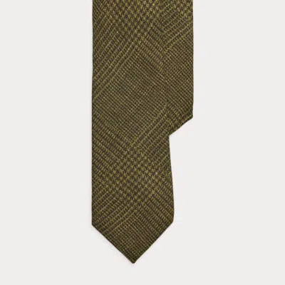 Ralph Lauren Glen Plaid-print Cashmere-silk Tie In Brown