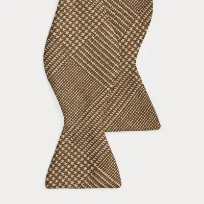 Ralph Lauren Glen Plaid Silk Bow Tie In Brown/camel