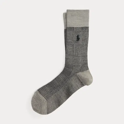 Ralph Lauren Glen Plaid Trouser Socks In Gray