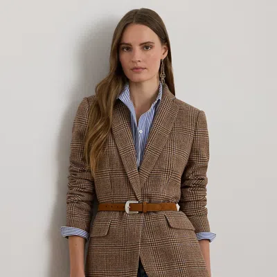 Ralph Lauren Glen Plaid Wool-blend Twill Blazer In Multi