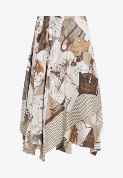 RALPH LAUREN GLENN ASYMMETRIC MIDI SKIRT
