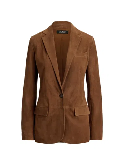 Ralph Lauren Goat-suede Blazer In Brown