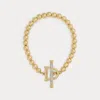 Ralph Lauren Gold-plated Beaded Horsebit Bracelet In Multi